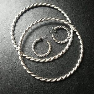 Roped bracelet and earring